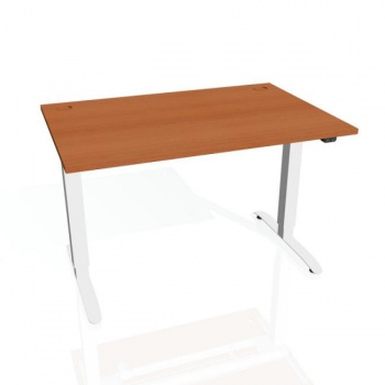 Pracovný stôl Motion, ZO, 2S, 120x70,5-120,5x80 cm, čerešňa/biela 