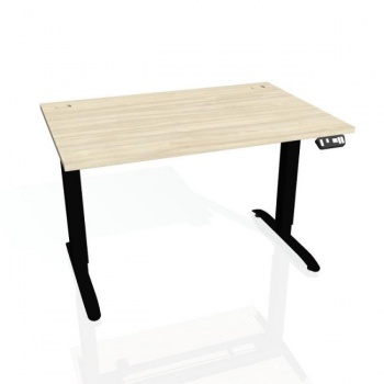 Pracovný stôl Motion, PO, 2S, 120x70,5-120,5x80 cm, agát/čierna 