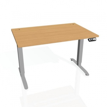 Pracovný stôl Motion, PO, 2S, 120x70,5-120,5x80 cm, buk/sivá 