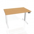 Pracovný stôl Motion, PO, 2S, 120x70,5-120,5x80 cm, buk/biela 