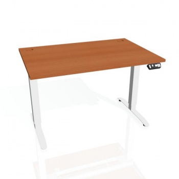 Pracovný stôl Motion, PO, 2S, 120x70,5-120,5x80 cm, čerešňa/biela 