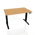 Pracovný stôl Motion, PO, 2S, 140x70,5-120,5x80 cm, buk/čierna 