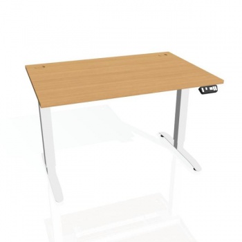 Pracovný stôl Motion, PO, 2S, 140x70,5-120,5x80 cm, buk/biela 