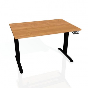 Pracovný stôl Motion, PO, 2S, 160x70,5-120,5x80 cm, jelša/čierna 
