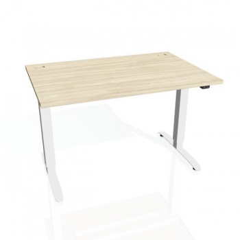 Pracovný stôl Motion, ZO, 3S, 120x61 - 128x80 cm, agát/biela 