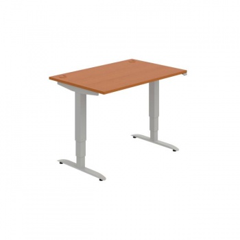 Pracovný stôl Motion, ZO, 3S, 120x61 - 128x80 cm, čerešňa/sivá 