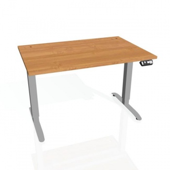 Pracovný stôl Motion, PO, 3S, 120x61 - 128x80 cm, jelša/sivá 