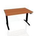 Pracovný stôl Motion, PO, 3S, 120x61 - 128x80 cm, čerešňa/čierna 