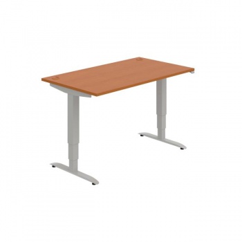 Pracovný stôl Motion, ZO, 3S, 140x61 - 128x80 cm, čerešňa/sivá 