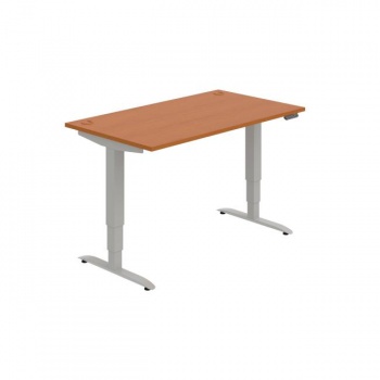 Pracovný stôl Motion, PO, 3S, 140x61 - 128x80 cm, čerešňa/sivá 
