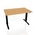 Pracovný stôl Motion, ZO, 3S, 160x61 - 128x80 cm, buk/čierna 