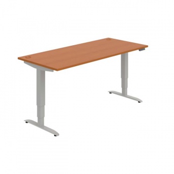 Pracovný stôl Motion, PO, 3S, 180x61 - 128x80 cm, čerešňa/sivá 