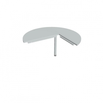 Doplnkový stôl Cross, ľavý, 120x75,5x(80x60) cm, sivá/kov 