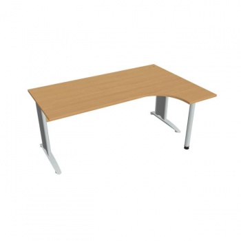 Pracovný stôl Cross, ergo, ľavý, 180x75,5x120 cm, buk/kov 