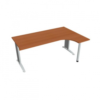 Pracovný stôl Cross, ergo, ľavý, 180x75,5x120 cm, čerešňa/kov 