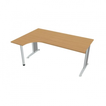 Pracovný stôl Cross, ergo, pravý, 180x75,5x120 cm, buk/kov 