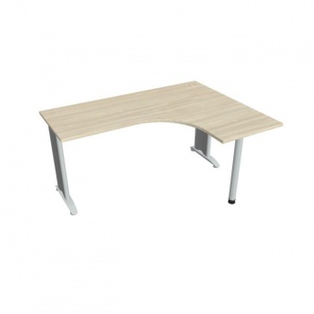 Pracovný stôl Flex, ergo, ľavý, 160x75,5x120 (60x60) cm, agát/kov 