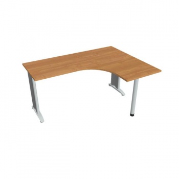 Pracovný stôl Flex, ergo, ľavý, 160x75,5x120 (60x60) cm, jelša/kov 