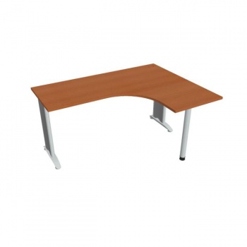Pracovný stôl Flex, ergo, ľavý, 160x75,5x120 (60x60) cm, čerešňa/kov 