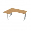 Pracovný stôl Flex, ergo, pravý, 160x75,5x120 (60x60) cm, buk/kov 