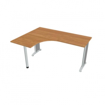 Pracovný stôl Flex, ergo, pravý, 160x75,5x120 (60x60) cm, jelša/kov 