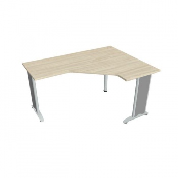 Pracovný stôl Flex, ergo, ľavý, 160x75,5x120 (60x60) cm, agát/kov 