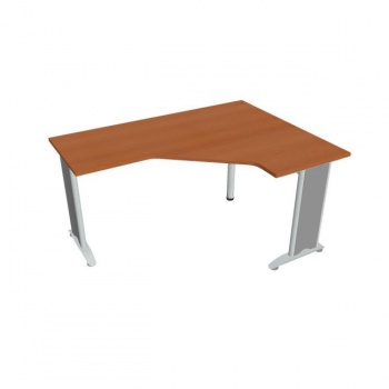Pracovný stôl Flex, ergo, ľavý, 160x75,5x120 (60x60) cm, čerešňa/kov 