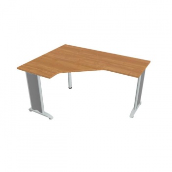 Pracovný stôl Flex, ergo, pravý, 160x75,5x120 (60x60) cm, jelša/kov 
