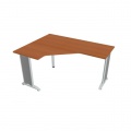 Pracovný stôl Flex, ergo, pravý, 160x75,5x120 (60x60) cm, čerešňa/kov 