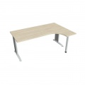 Pracovný stôl Flex, ergo, ľavý, 180x75,5x120 (80x40) cm, agát/kov 