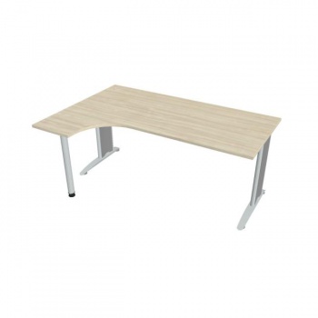 Pracovný stôl Flex, ergo, pravý, 180x75,5x120 (40x80) cm, agát/kov 