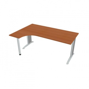 Pracovný stôl Flex, ergo, pravý, 180x75,5x120 (40x80) cm, čerešňa/kov 