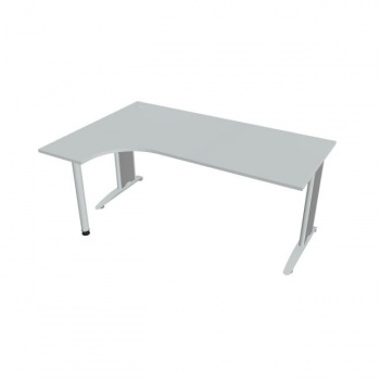 Pracovný stôl Flex, ergo, pravý, 180x75,5x120 (40x80) cm, sivá/kov 