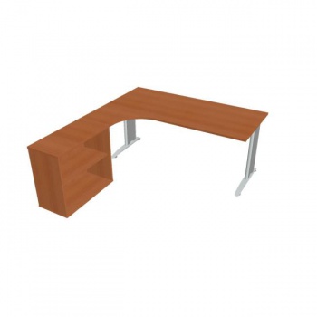 Pracovný stôl Flex, ergo, pravý, 180x75,5x200,0 (40x80) cm, čerešňa/kov 