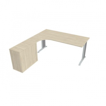 Pracovný stôl Flex, ergo, pravý, 180x75,5x200,0 (40x80) cm, agát/kov 