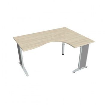Pracovný stôl Flex, ergo, ľavý, 160x75,5x120 (80x60) cm, agát/kov 