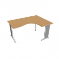 Pracovný stôl Flex, ergo, ľavý, 160x75,5x120 (80x60) cm, buk/kov 