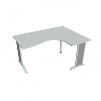 Pracovný stôl Flex, ergo, ľavý, 160x75,5x120 (80x60) cm, sivá/kov 