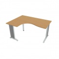 Pracovný stôl Flex, ergo, pravý, 160x75,5x120 (60x80) cm, buk/kov 