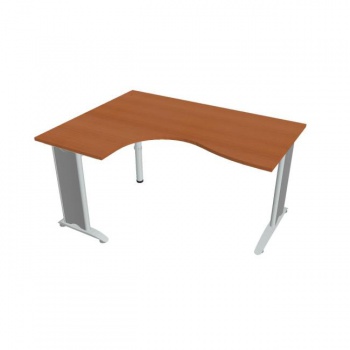 Pracovný stôl Flex, ergo, pravý, 160x75,5x120 (60x80) cm, čerešňa/kov 