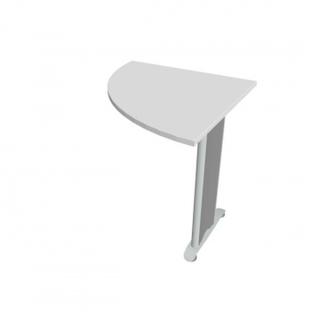Doplnkový stôl Flex, ľavý, 80x75,5x80 cm, biela/kov 