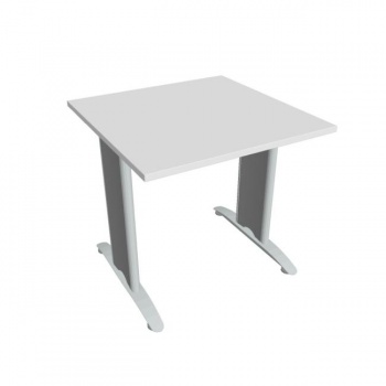 Rokovací stôl Flex, 80x75,5x80 cm, biely/kov 