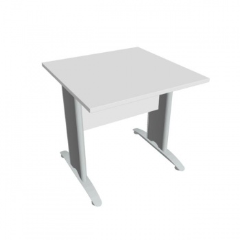 Rokovací stôl Cross, 80x75,5x80 cm, biely/kov 