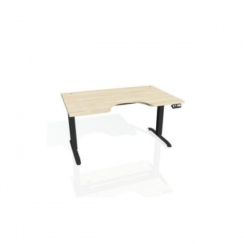 Pracovný stôl Motion Ergo, PO, 2S, 120x70,5-120,5x90 cm, agát/čierna 