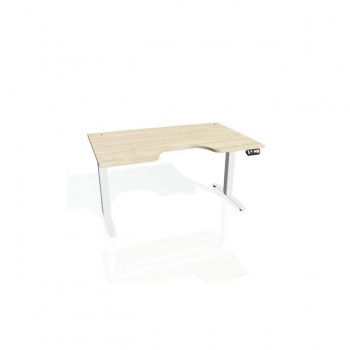 Pracovný stôl Motion Ergo, PO, 2S, 120x70,5-120,5x90 cm, agát/biela 
