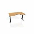 Pracovný stôl Motion Ergo, PO, 2S, 120x70,5-120,5x90 cm, buk/čierna 