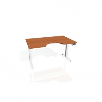 Pracovný stôl Motion Ergo, PO, 2S, 120x70,5-120,5x90 cm, čerešňa/biela 