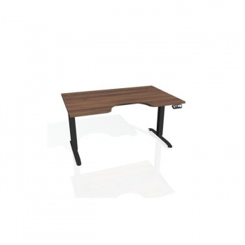 Pracovný stôl Motion Ergo, PO, 2S, 120x70,5-120,5x90 cm, orech/čierna 