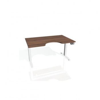 Pracovný stôl Motion Ergo, PO, 2S, 120x70,5-120,5x90 cm, orech/biela 