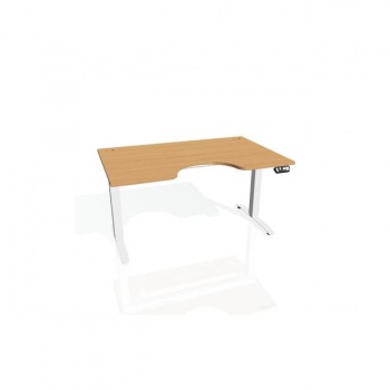 Pracovný stôl Motion Ergo, PO, 2S, 140x70,5-120,5x90 cm, buk/biela 